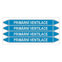 Značení potrubí, primární ventilace,4 ks, 250 × 26 mm
